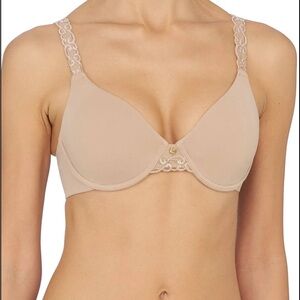 Natori Pure Luxe Underwire T-Shirt Bra. Color Nude, size 30C.